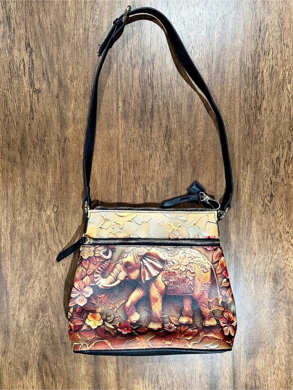 Elephant Print Crossbody Bag  Like New